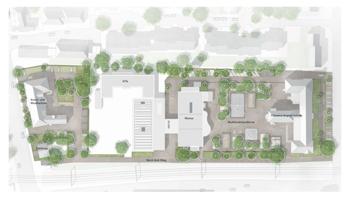 Entwurfsplanung 2024 Außengelände Clemens August-Campus