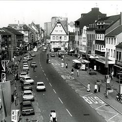 Markt 1985, Foto: Waltraud Engels/Quelle: StadtArchiv Brühl